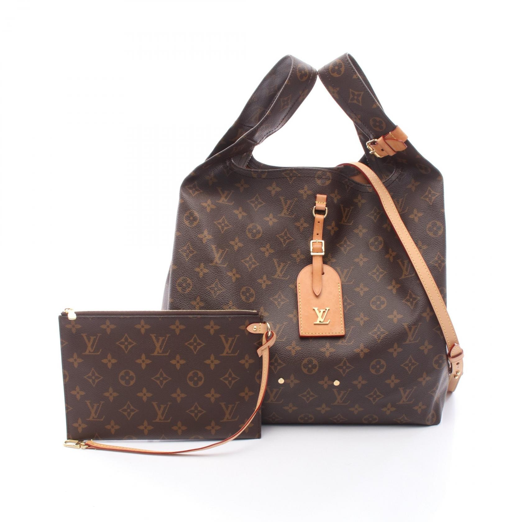 ルイ・ヴィトン LOUIS VUITTON アトランティスGM モノグラム 2WAY ハンドバッグ バッグ PVCコーティングキャンバス レザー レディース ブラウン系 M46817 【中古】
