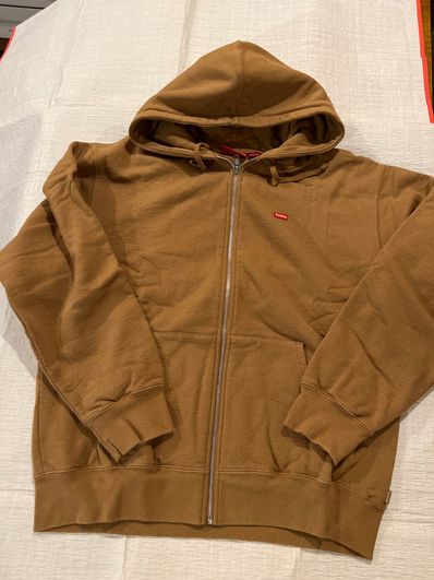 Supreme Small Box Zip Up Hooded Sweatshirt "Brown"