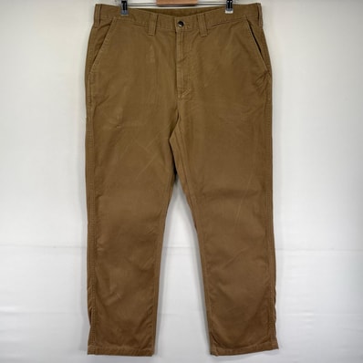 古着 カーハート Carhartt パンツ チノパン ワンポイントロゴ ツールポケット ストレート ジッパーフライ W38 L32 ブラウン系 メンズ