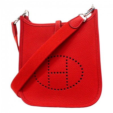 【6dd4202】エルメス ショルダーバッグ エヴリンTPM トリヨンクレマンス ヴァーミリオン シルバー金具 B刻印【中古】レディース