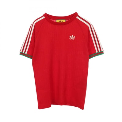 グッチ GUCCI GUCCI × adidas 半袖 カットソー 衣料品 トップス ポリエステル レディース レッド系 / グリーン系 【中古】
