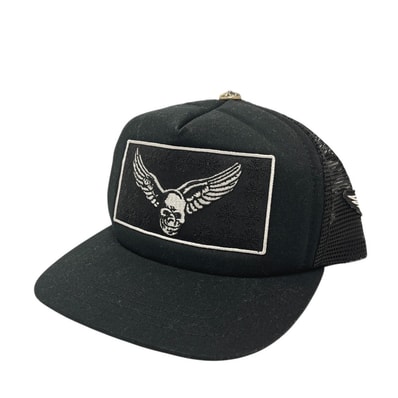 クロムハーツ CHROME HEARTS FOTI × AEROSMITH × YUNGBLUD MESH CAP フォティ エアロスミス ヤングブラッド トラッカー メッシュ キャップ コットン ブラック 未使用