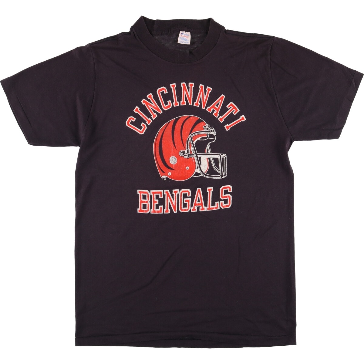 古着 80年代 チャンピオン Champion トリコタグ NFL CINCINNATI BENGALS シンシナティベンガルズ 三連プリント ロゴTシャツ USA製 メンズXL相当 ヴィンテージ/eaa564278