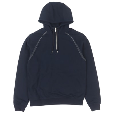 極美品 エルメス ステッチデザイン ハーフジップパーカー ダークネイビー S