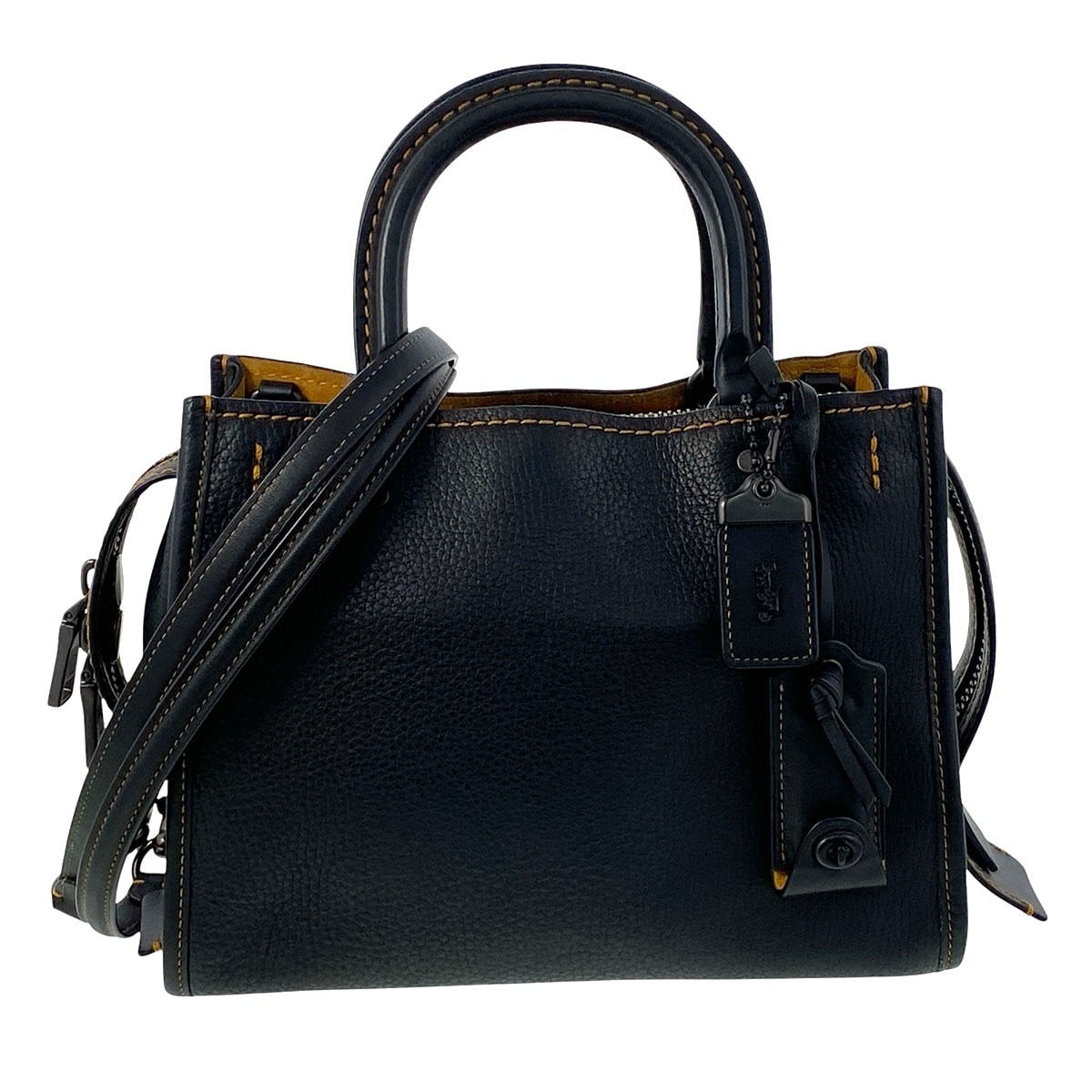 COACH コーチ ローグバッグ 25 2WAYショルダーバッグ ハンドバッグ 54536 レザー ネイビー レディース【中古】