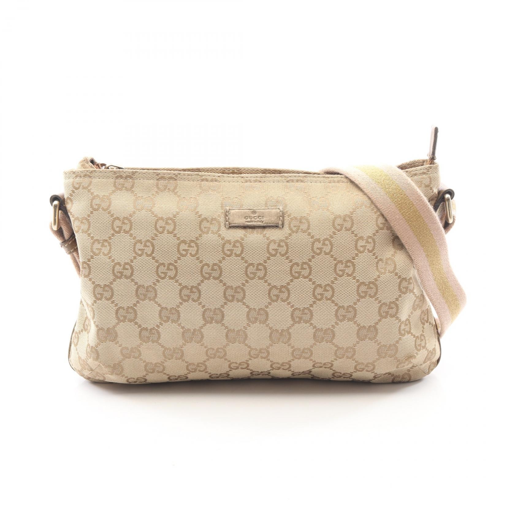 グッチ GUCCI GGキャンバス ショルダーバッグ バッグ キャンバス レザー レディース ベージュ系 189749 【中古】