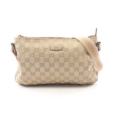 グッチ GUCCI GGキャンバス ショルダーバッグ バッグ キャンバス レザー レディース ベージュ系 189749 【中古】