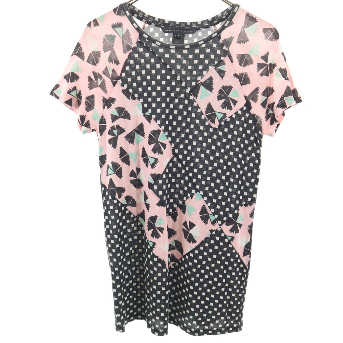 MARC BY MARC JACOBS マークバイマークジェイコブス 総柄 半袖 Tシャツ S ピンク系