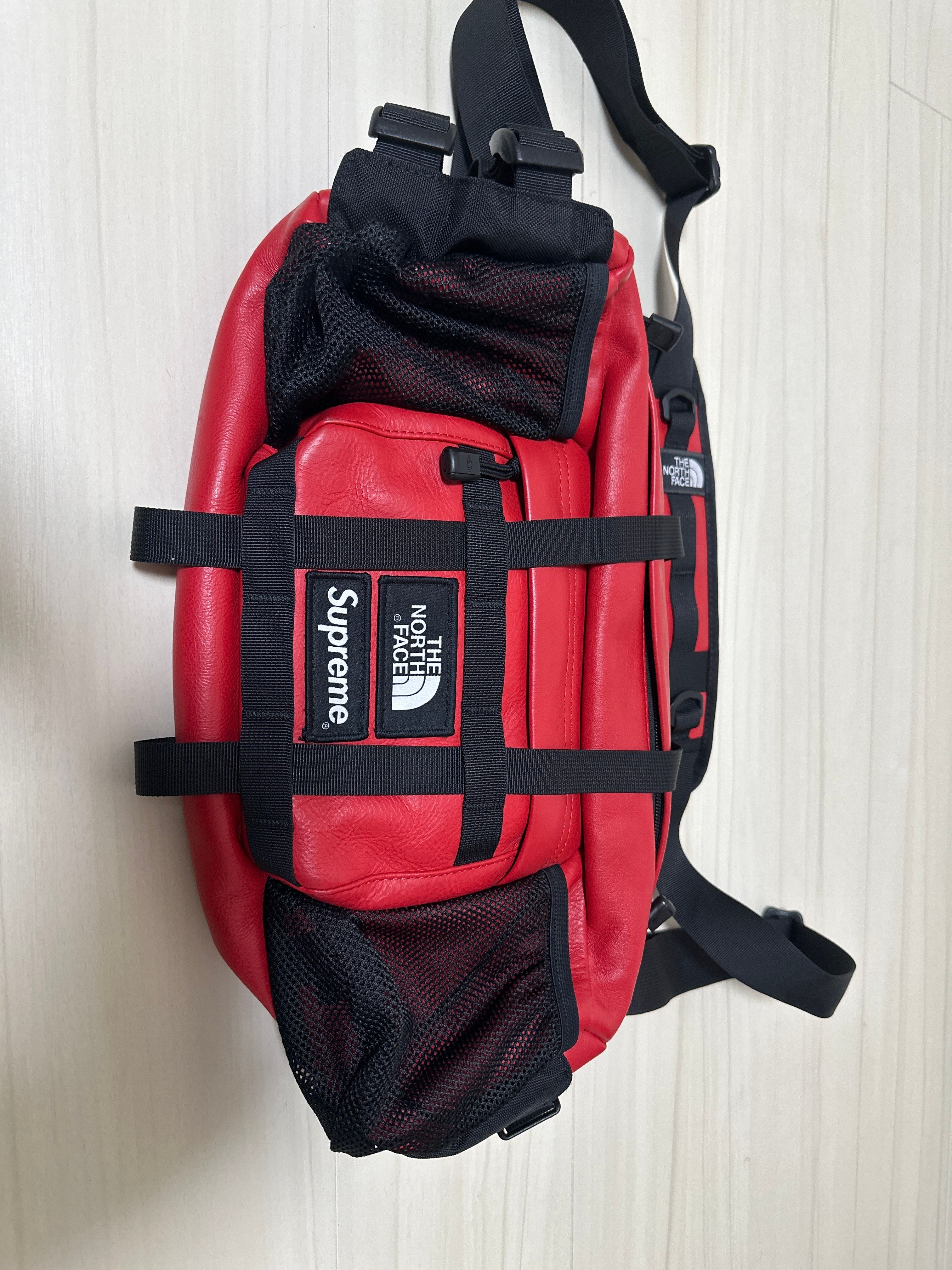 Supreme x The North Face Leather Mountain Waist Bag "Red"