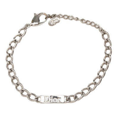 ディオール ロゴ チェーン ブレスレット シルバー メタル レディース Dior 中古