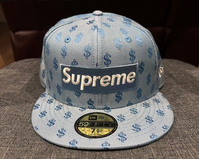 Supreme Monogram Box Logo New Era "Light Blue"