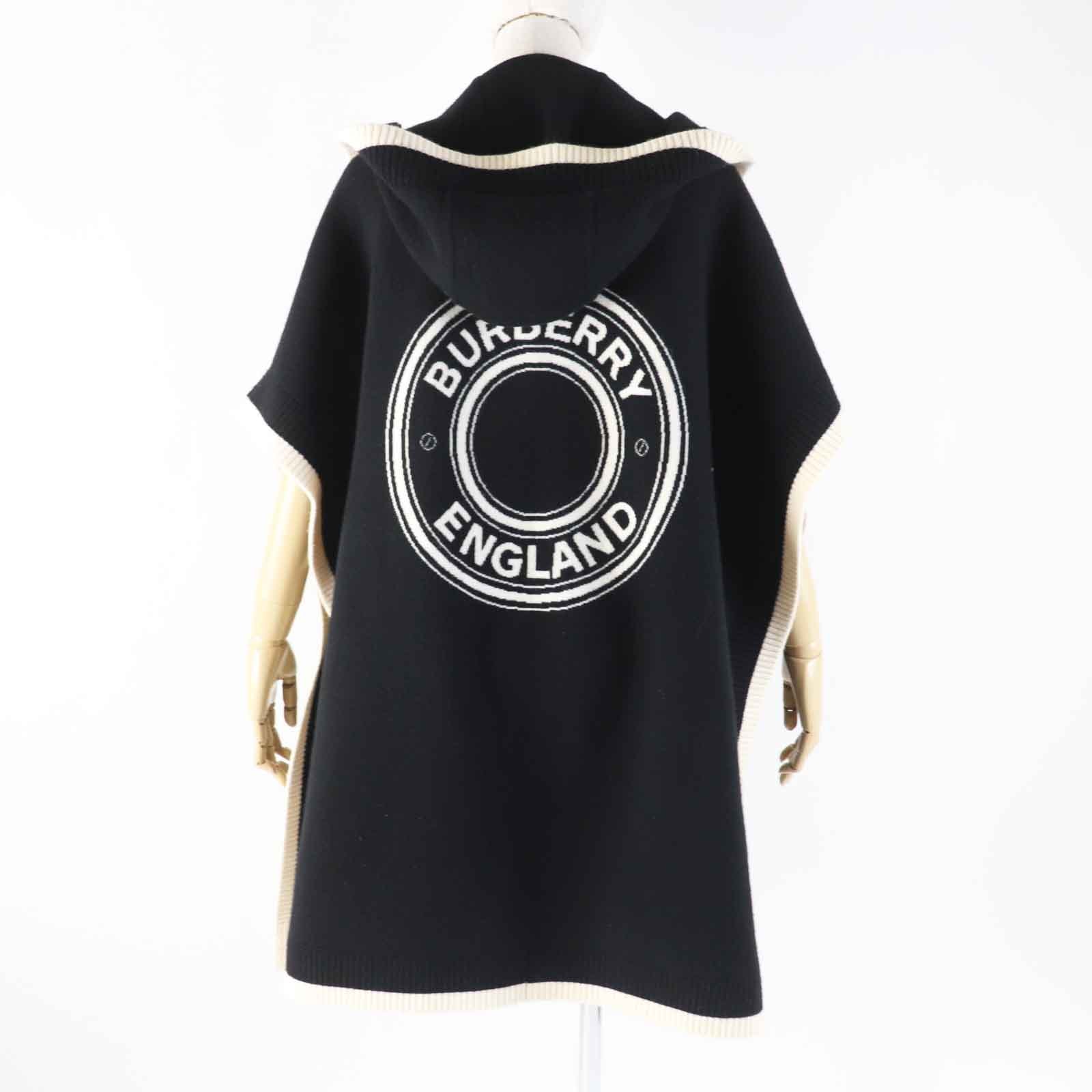 美品 バーバリー
 ポンチョ ブラック ホワイト レディース ONE SIZE 8031544