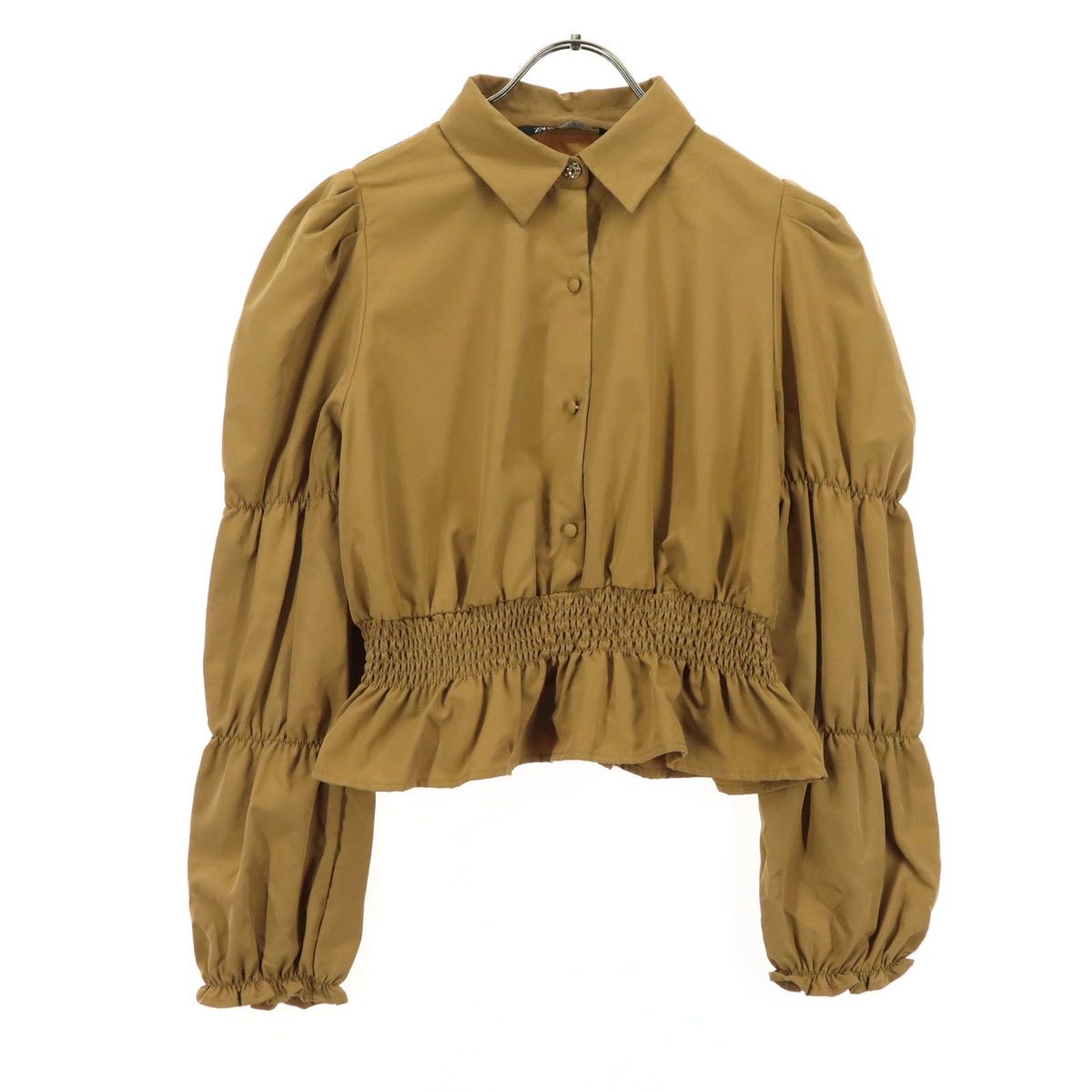 美品 ZARA ザラ 長袖 ブラウス S ブラウン系