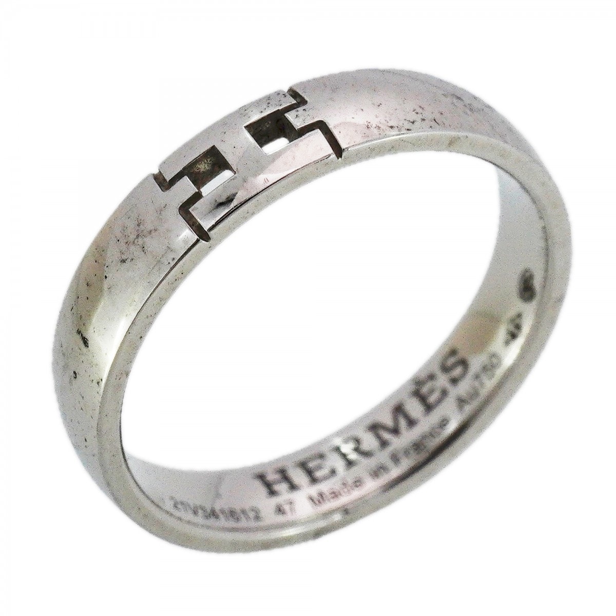 【6jbb0367】エルメス リング エヴァーヘラクレス K18WG ホワイトゴールド ＃47【中古】レディース