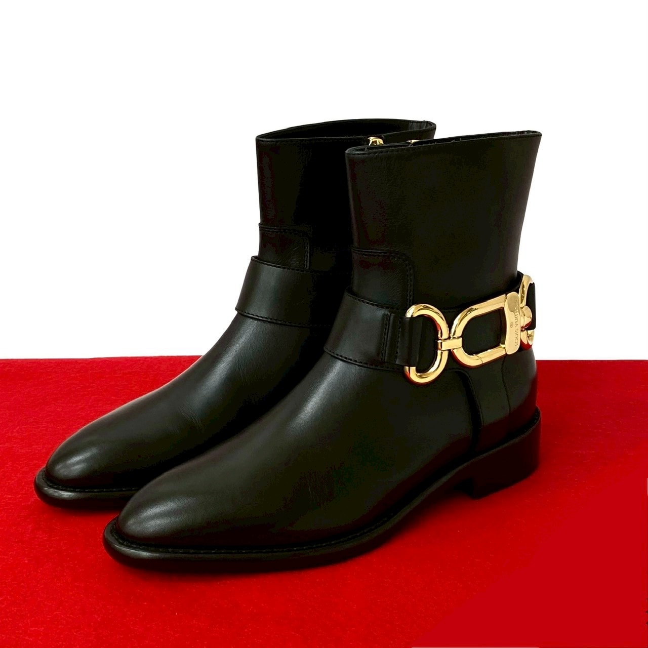 LOUIS VUITTON ルイヴィトン ウエストサイドライン アンクルブーツ レザー ブーツ ブラック
 1739c