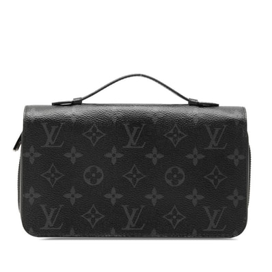 ルイ ヴィトン モノグラム エクリプス ジッピー XL ラウンドファスナー 長財布 M61698 ブラック PVC レザー メンズ LOUIS VUITTON 【中古】