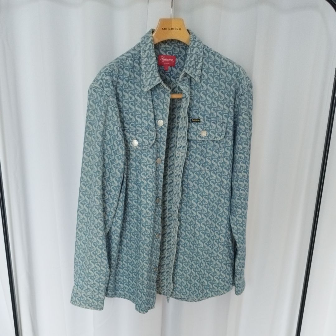 Supreme Monogram Denim Shirt "Blue"