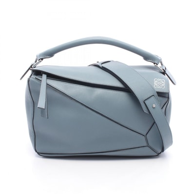 ロエベ LOEWE パズルバッグ ミディアム 2WAY ハンドバッグ バッグ レザー レディース ブルー系 32230S20 【中古】