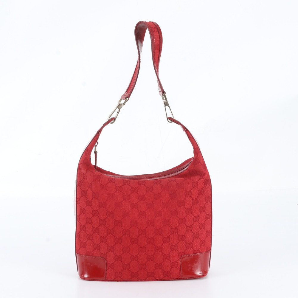 ■美品 グッチ GGキャンバスショルダーバッグ レザー×キャンバス