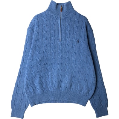 古着 ラルフローレン Ralph Lauren POLO RALPH LAUREN ケーブル編み コットンニットハーフジップセーター メンズL相当/eaa619615 【中古】 【260320】/eaa619615