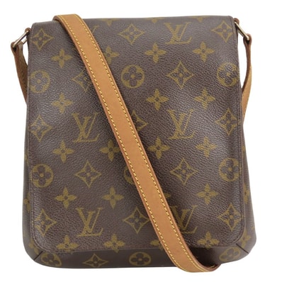 【中古】 ルイ・ヴィトン ショルダーバッグ ミュゼットサルサ M51387 モノグラム ヌメ革 ブラウン 斜め掛け ロングショルダー 普段使い 人気 レディース 女性 LOUIS VUITTON