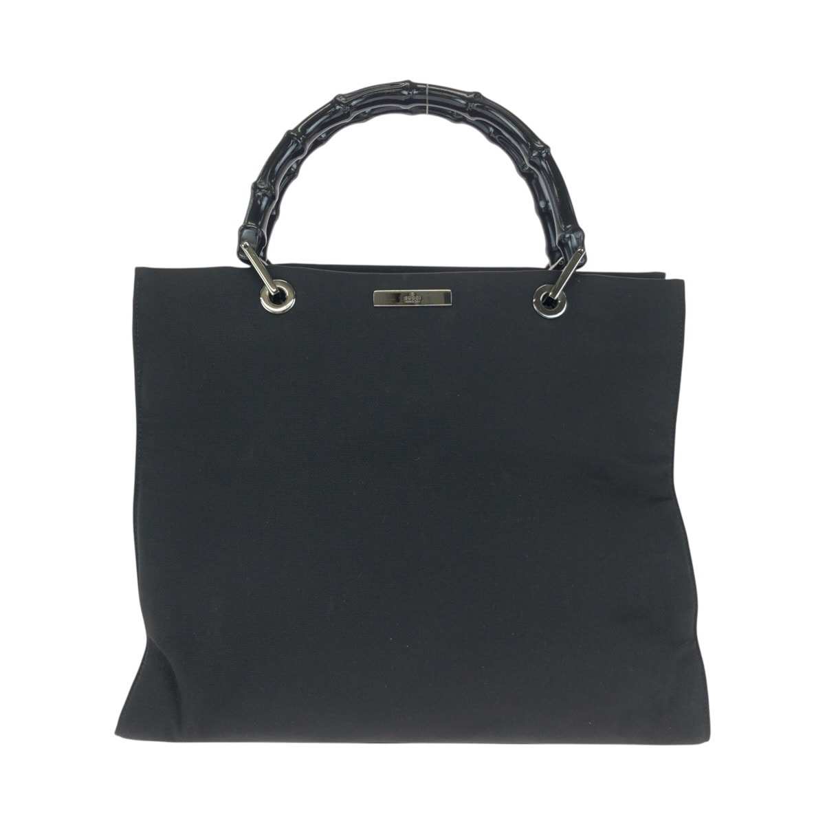 美品 GUCCI グッチ バンブー ブラック 黒 シルバー金具 ナイロン ハンドバッグ トートバッグ 602114 【中古】