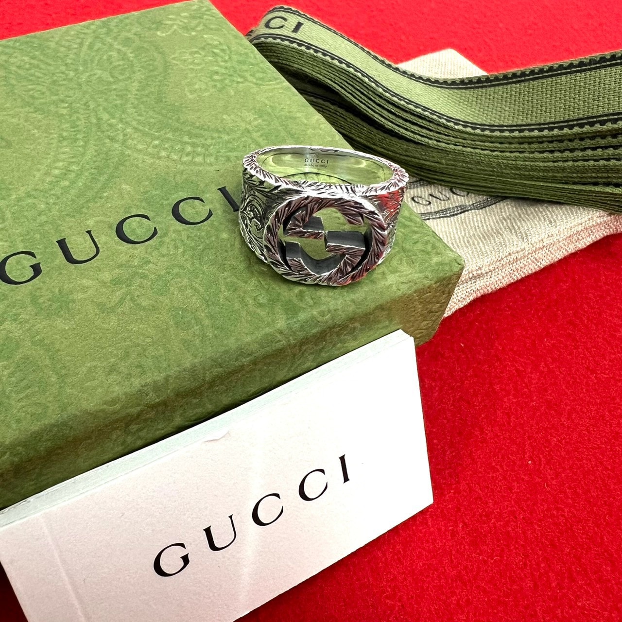 GUCCI グッチ インターロッキングG アラベスク リング シルバー925 リング・指輪 17号 シルバー
 25374