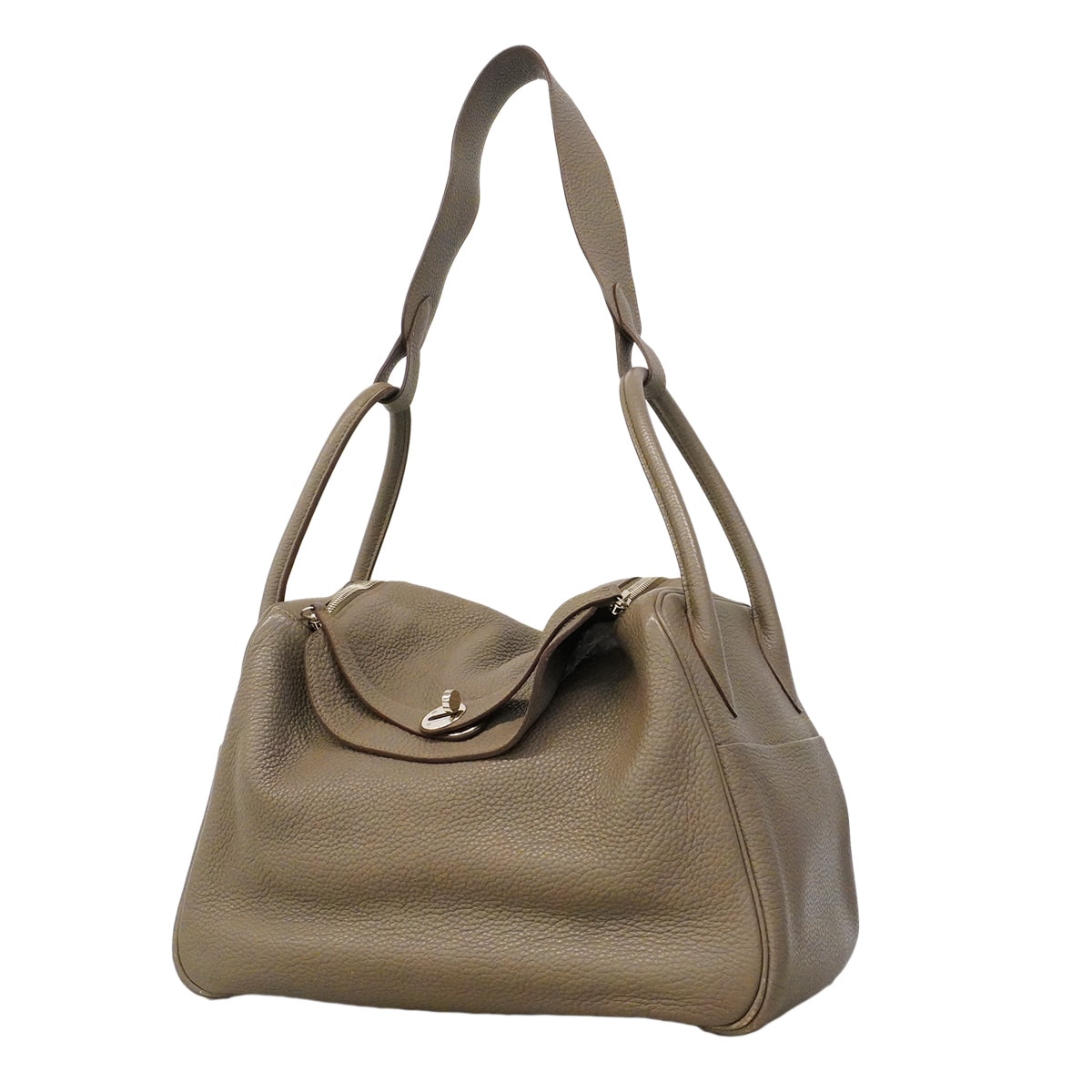 ★最終価格★SALE【6hc2614】エルメス ハンドバッグ リンディ34 トリヨンクレマンス エタン シルバー金具 □O刻印 2wayバッグ【中古】レディース