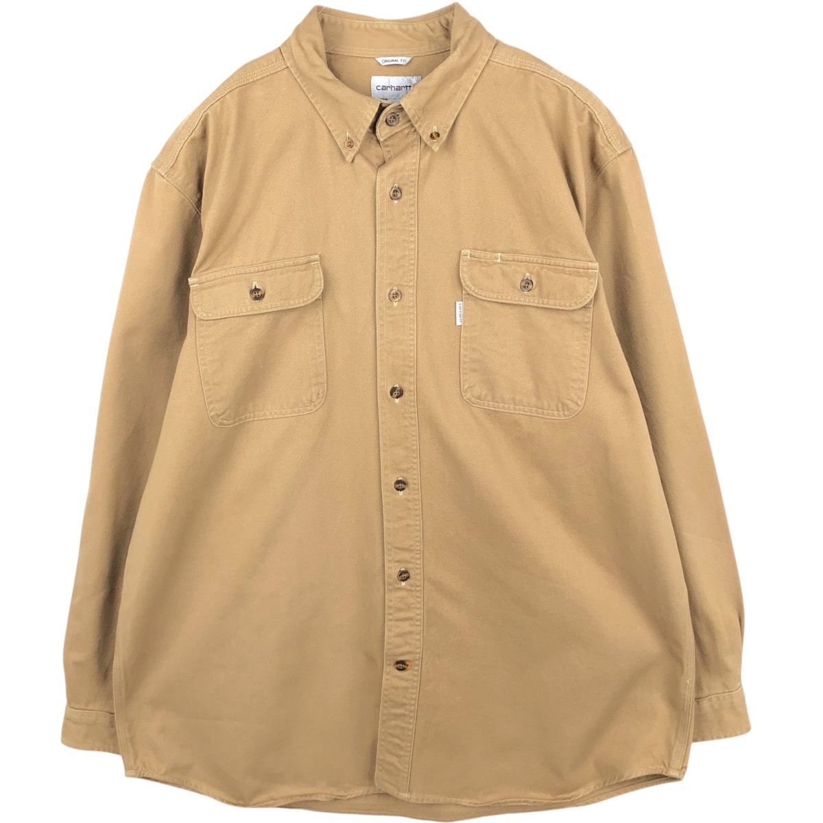 古着 カーハート Carhartt ORIGINAL FIT 長袖 ボタンダウン ワークシャツ メンズXL相当/eaa676386