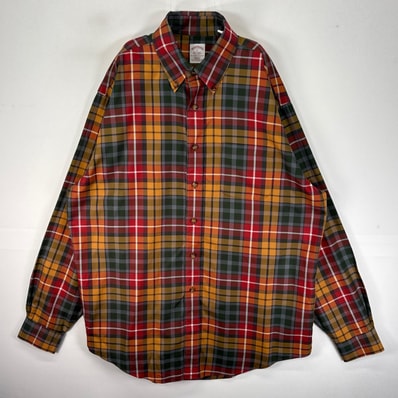 古着 ブルックスブラザーズ Brooks Brothers 長袖シャツ ボタンダウン 胸ポケット L マルチカラー チェック メンズ