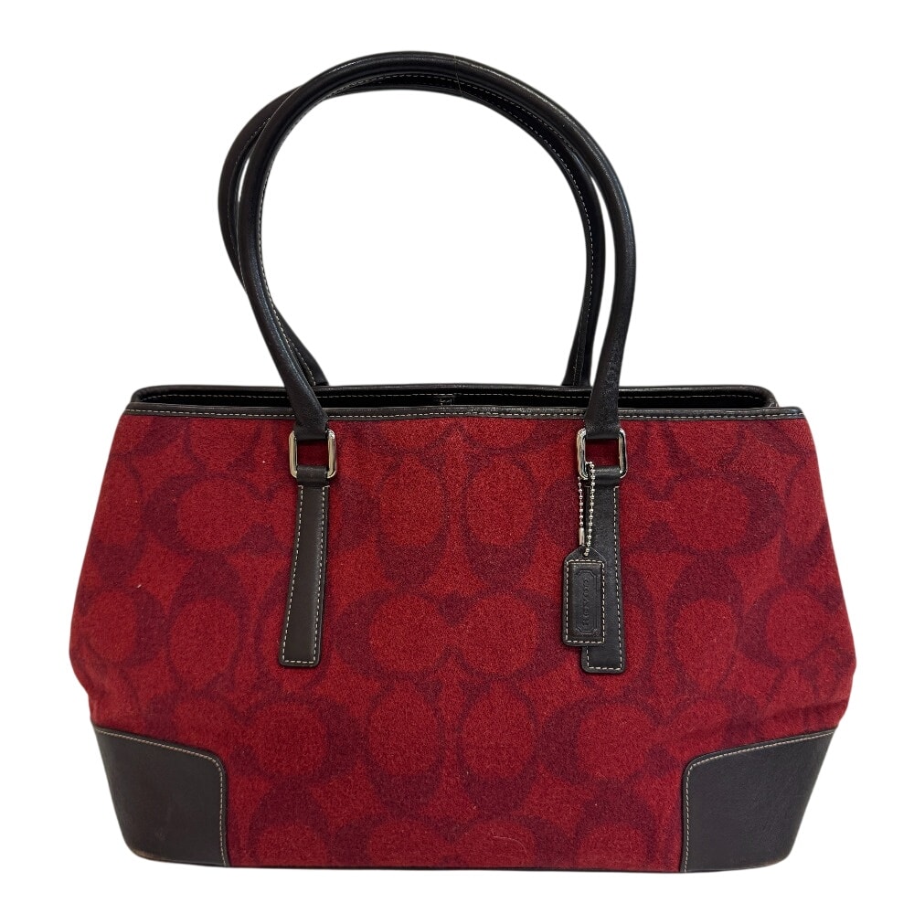 コーチ COACH トートバッグ シグネチャー ハンド ビジネス ワンショルダーバッグ 7721 レッド系