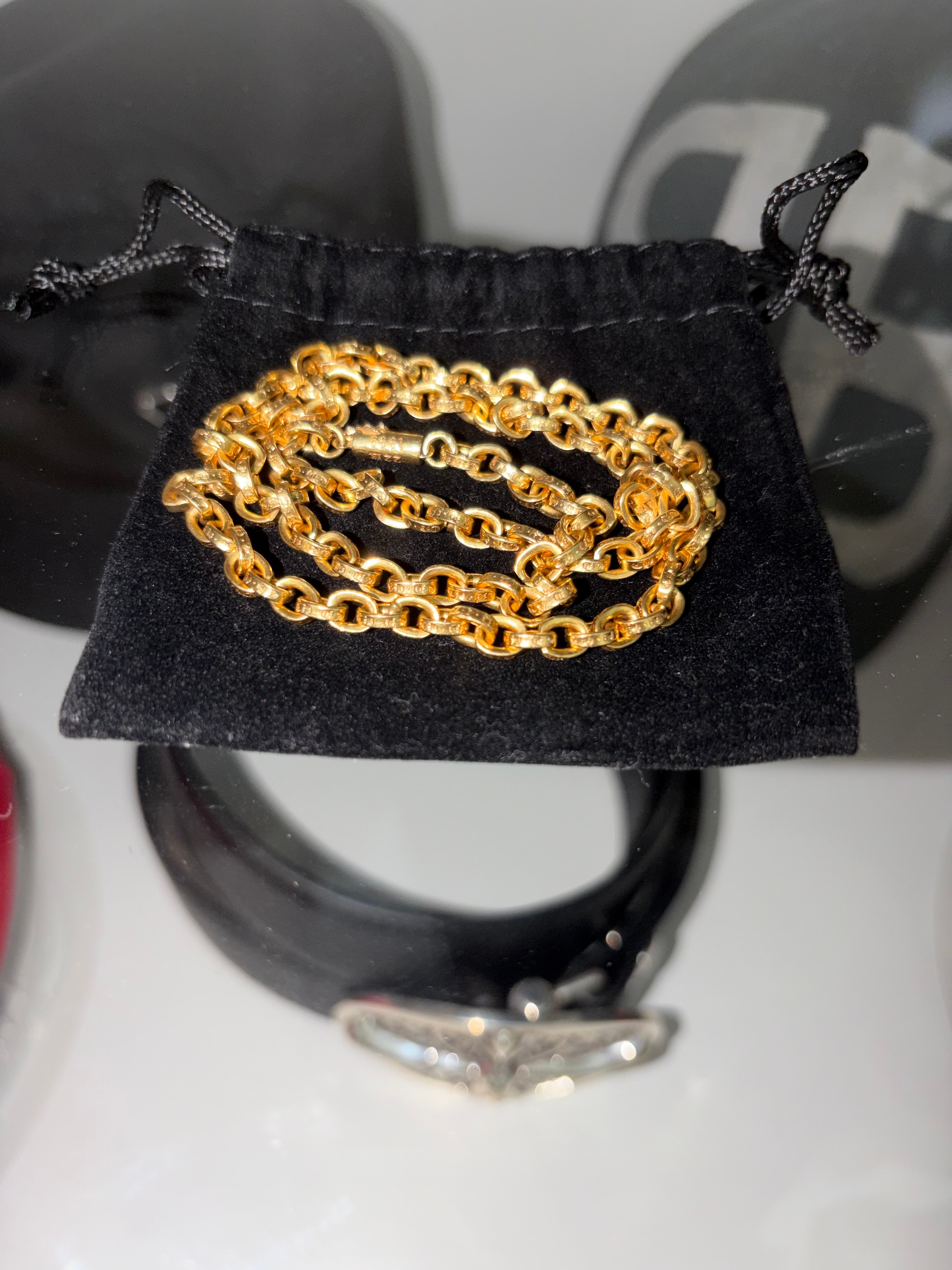 クロムハーツ 22K ペーパーチェーン ネックレス "イエローゴールド"