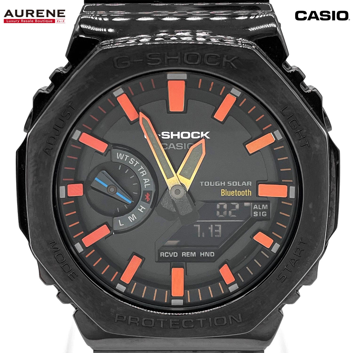 CASIO カシオ G-SHOCK 腕時計 カシオーク GM-B2100BPC-1AJF フルメタル タフソーラー Bluetooth ブラックIP 八角形 レインボー メンズ 美品 ソーラー 【中古】