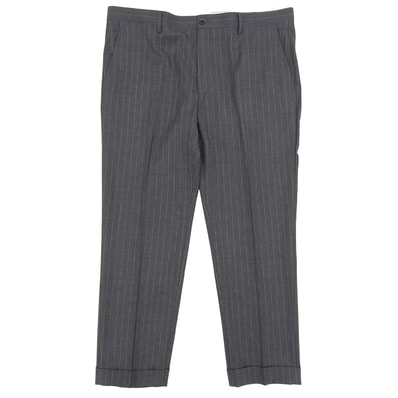 ポロ ラルフローレン 美品 ウール ピンストライプ パンツ スラックス ボトムス メンズ グレー ―