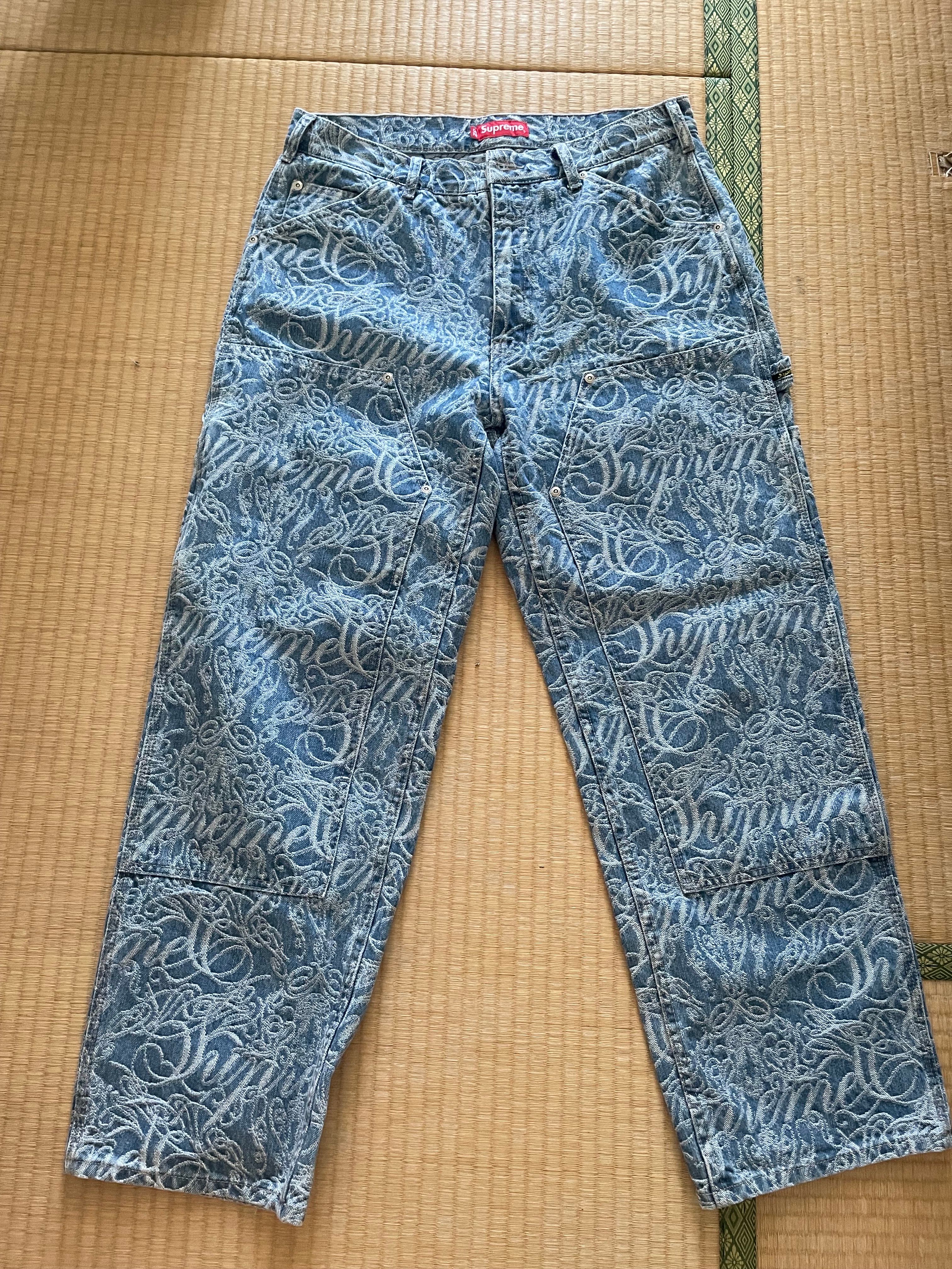 Supreme Double Knee Painter Pant "Washed Blue" (23SS)