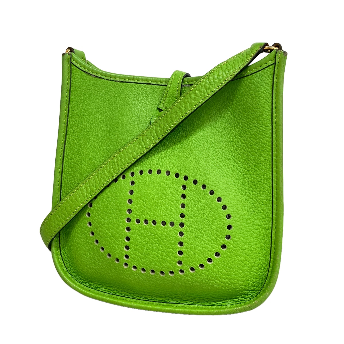 ★最終価格★SALE【6hb1226】エルメス ショルダーバッグ エヴリンTPM トリヨンクレマンス アップルグリーン ゴールド金具 □O刻印【中古】レディース