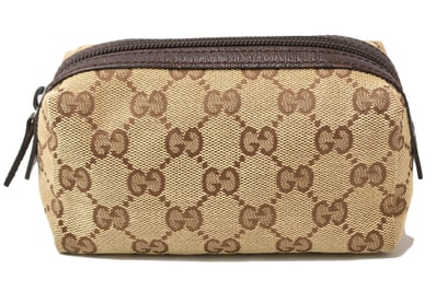 グッチ ポーチ GUCCI GGキャンバス 化粧ポーチ/コスメポーチ GGブラウン/ベージュ 29596【中古】
