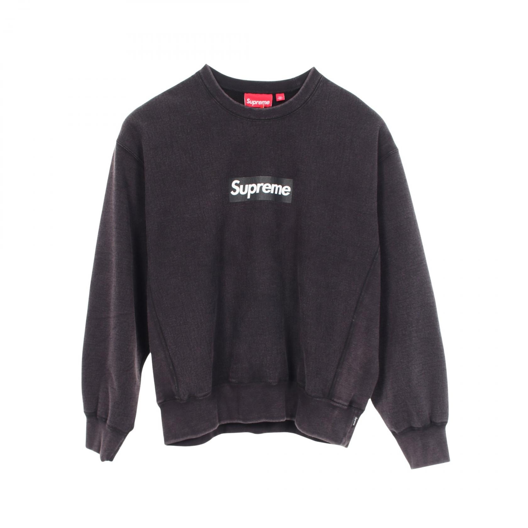 シュプリーム Supreme Washed BoxLogo Crewneck ウォッシュ加工 スウェット 衣料品 トップス コットン ポリエステル メンズ グレー系 【中古】
