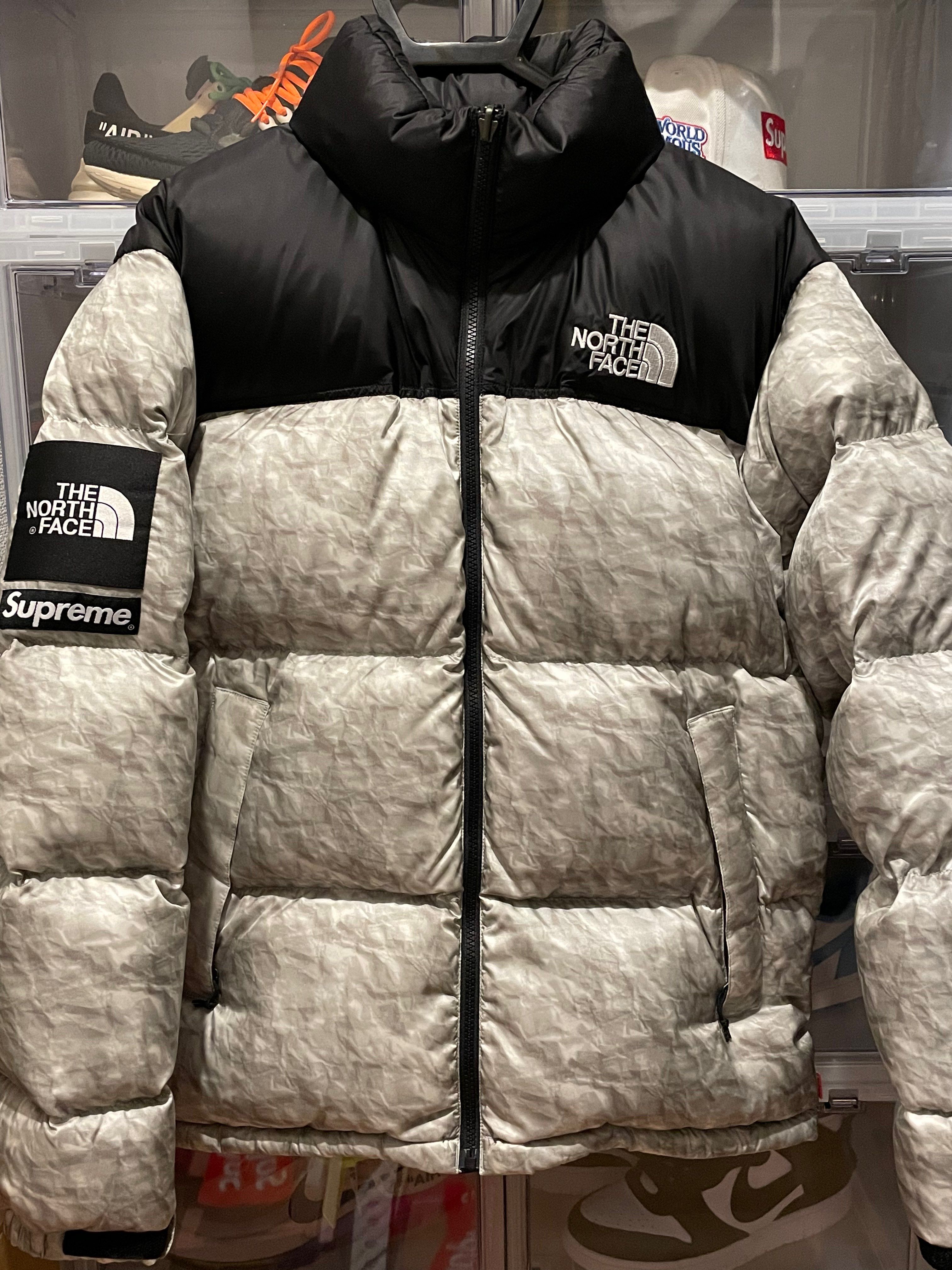 Supreme x The North Face Nuptse Jacket "White Paper Print"