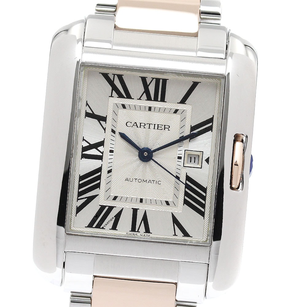 ☆良品 カルティエ タンクアングレーズLM W5310007 メンズ 【中古】