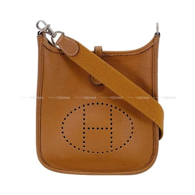 【渋谷並木橋店】HERMES エルメス ショルダーバッグ エヴリン(エブリン) 16 TPM ゴールド トリヨンクレマンス シルバー金具 U刻印 Aランク【中古】