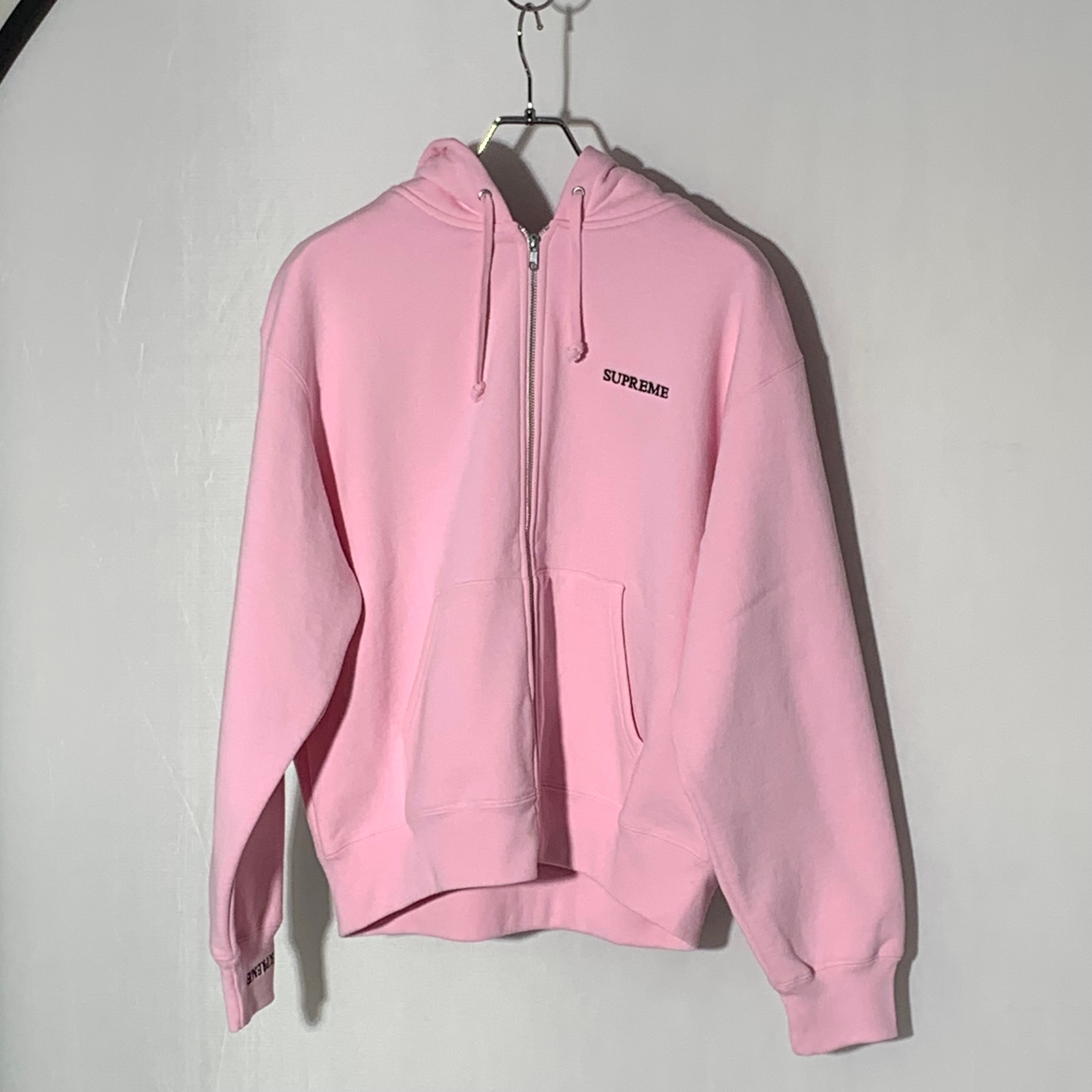 Supreme IDGAF Zip Up Hooded Sweatshirt "Light Pink"
