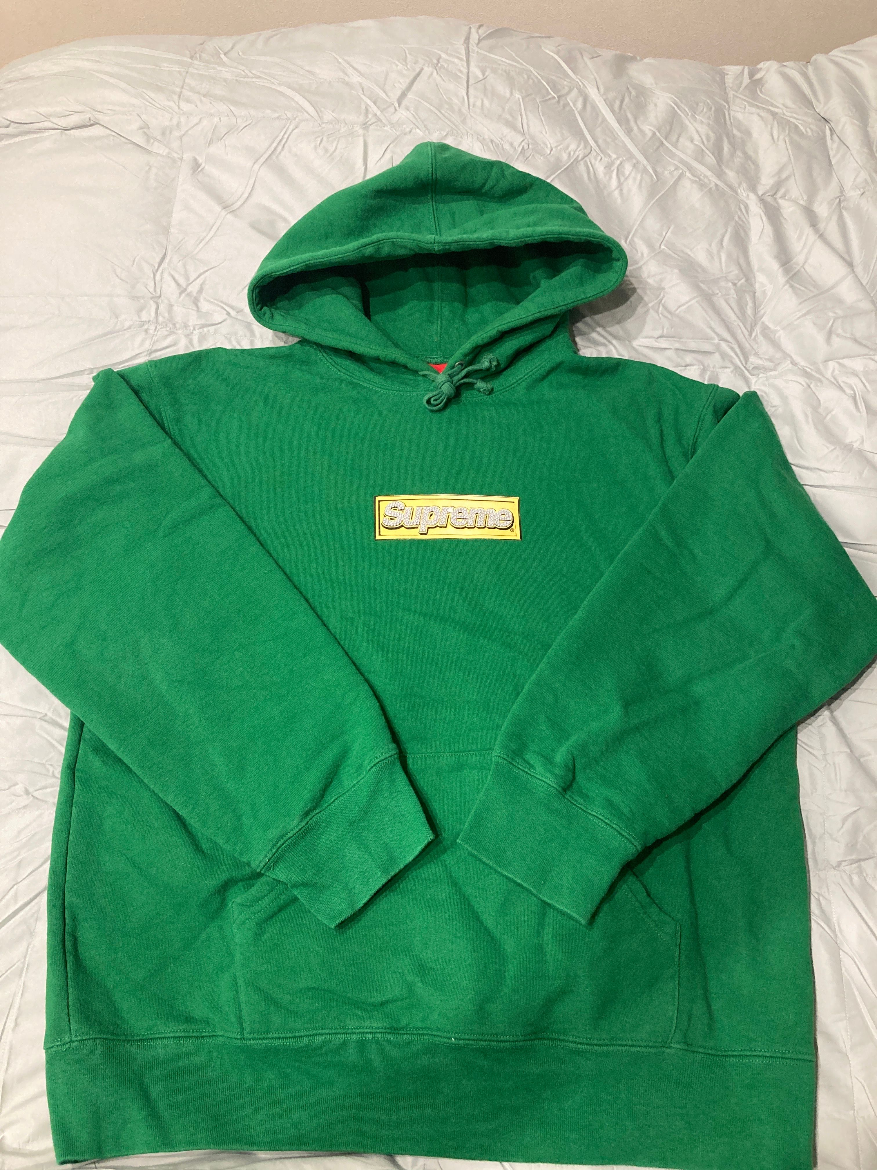 Supreme Bling Box Logo Hooded Sweatshirt "Green"