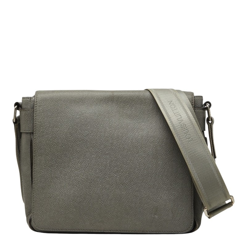 ルイ ヴィトン タイガ ロマンPM 斜め掛け ショルダーバッグ M32700 グラシエ グレー レザー メンズ LOUIS VUITTON 【中古】