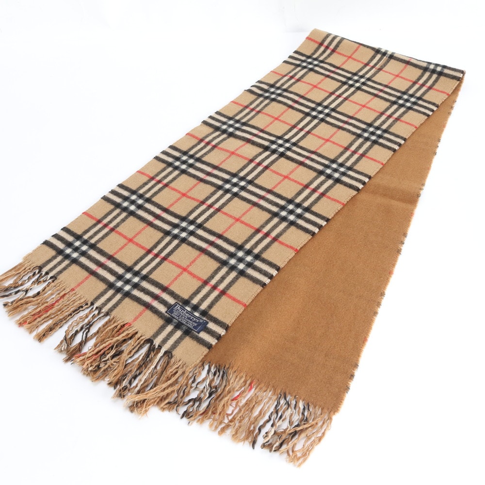 ■美品 バーバリー ノバ チェックカシミヤ 100%マフラー