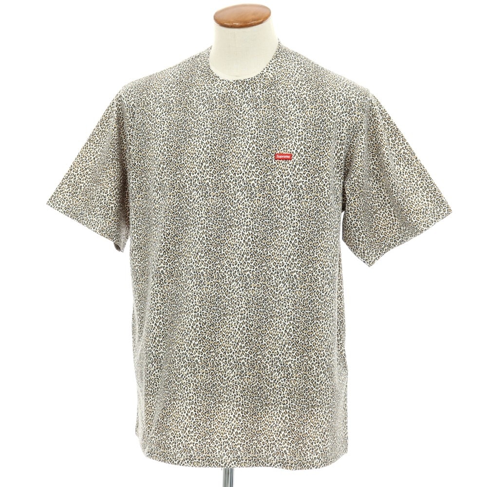 【中古】シュプリーム Supreme 2025年秋冬 Small Box Tee コットン レオパード プリント クルーネック 半袖Tシャツ ベージュxブラック【サイズM】【メンズ】