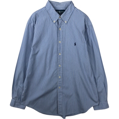 古着 ラルフローレン Ralph Lauren CLASSIC FIT ストライプ柄 長袖 ボタンダウンストライプシャツ メンズL相当/eaa643467