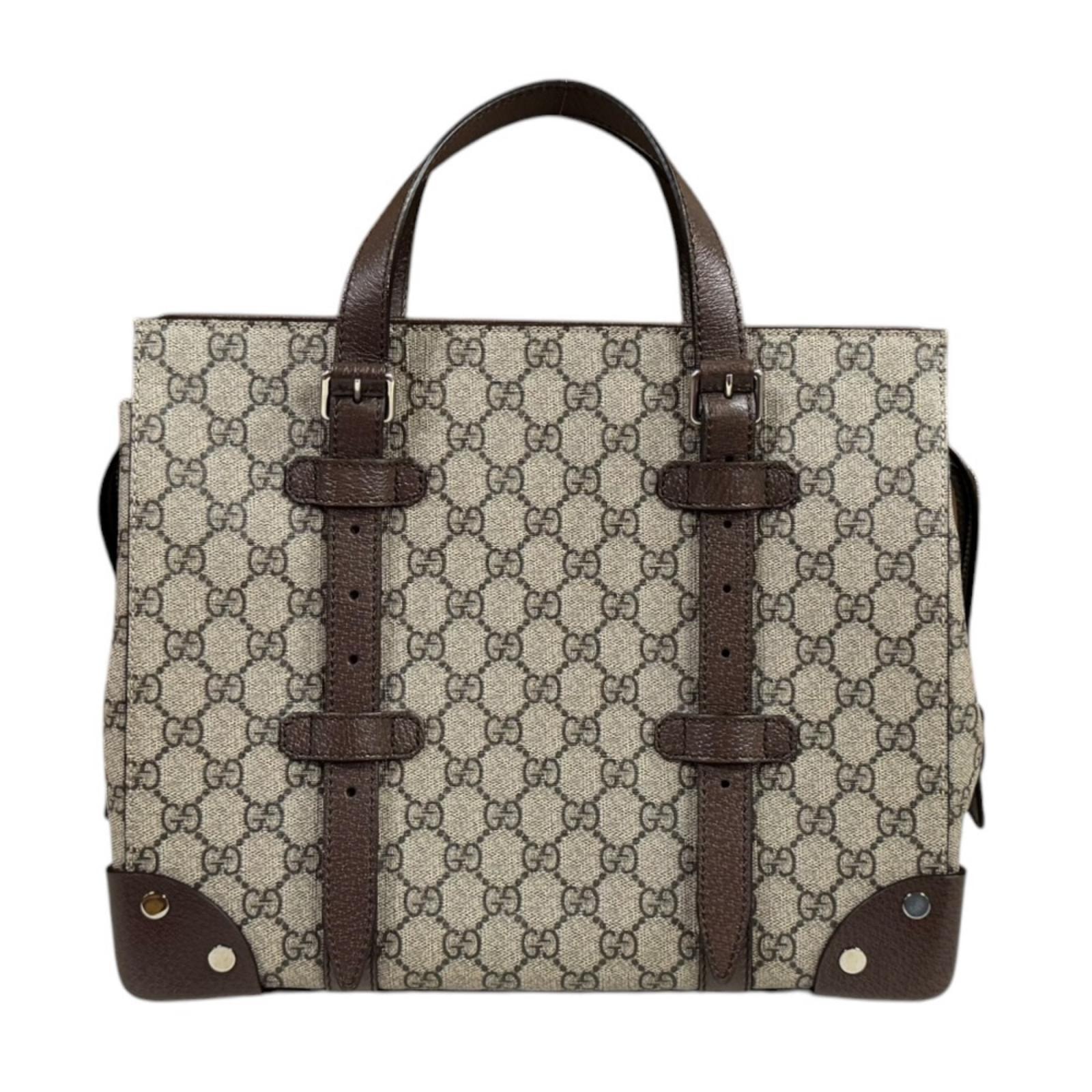 グッチ GGスプリーム トートバッグ GGスプリームキャンバス 643814 ブラウン レディース GUCCI 中古