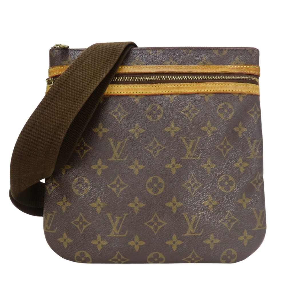 【中古】 ルイ・ヴィトン ショルダーバッグ ポシェット ボスフォール M40044 モノグラム ヌメ革 ブラウン 斜め掛け カジュアル 普段使い レディース 女性 LOUIS VUITTON