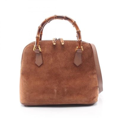 グッチ GUCCI バンブー 2WAY ハンドバッグ バッグ スウェード レザー レディース ブラウン系 000 904 0290 【中古】